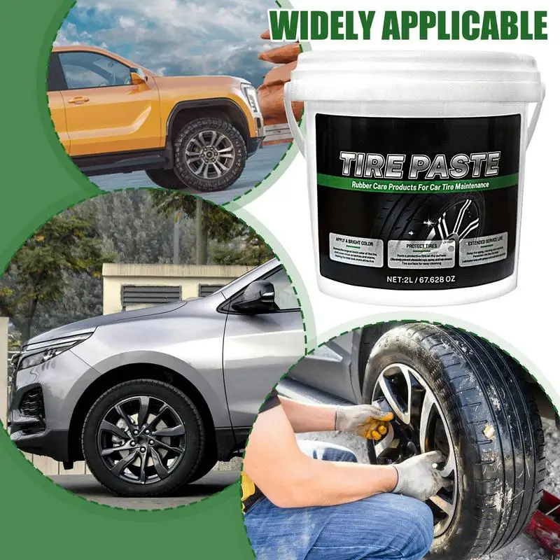 High Gloss Tire Shine Wax 2L Shine Car Wax Car Polish Enhanced Gloss Long-Lasting Protection Complete Polishing & Waxing Kits