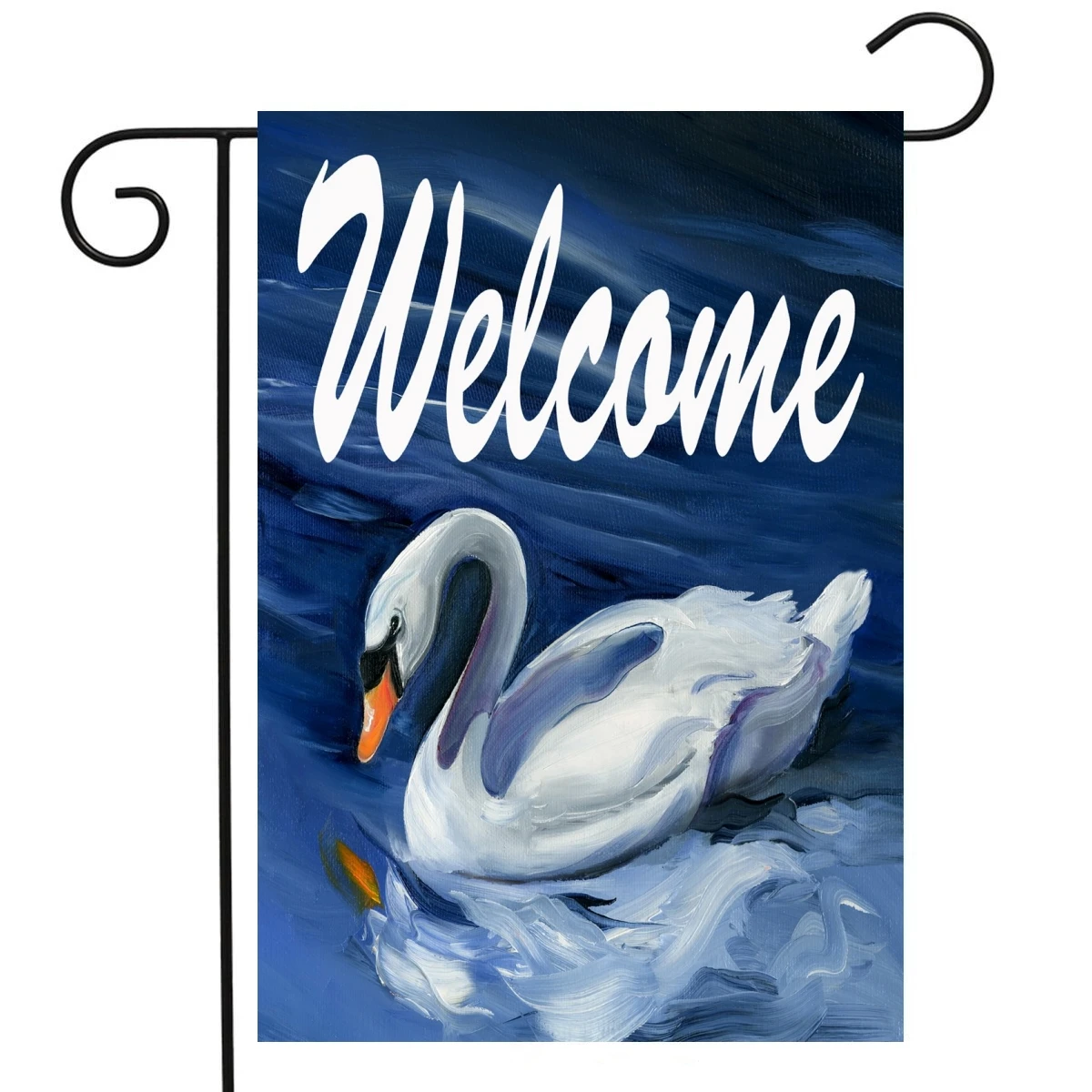 

Swan Welcome Garden Flags Oil Painting Artwork Yard Double Sided Polyester Flag House Patio Lawn Party Decoration Outdoor Flags