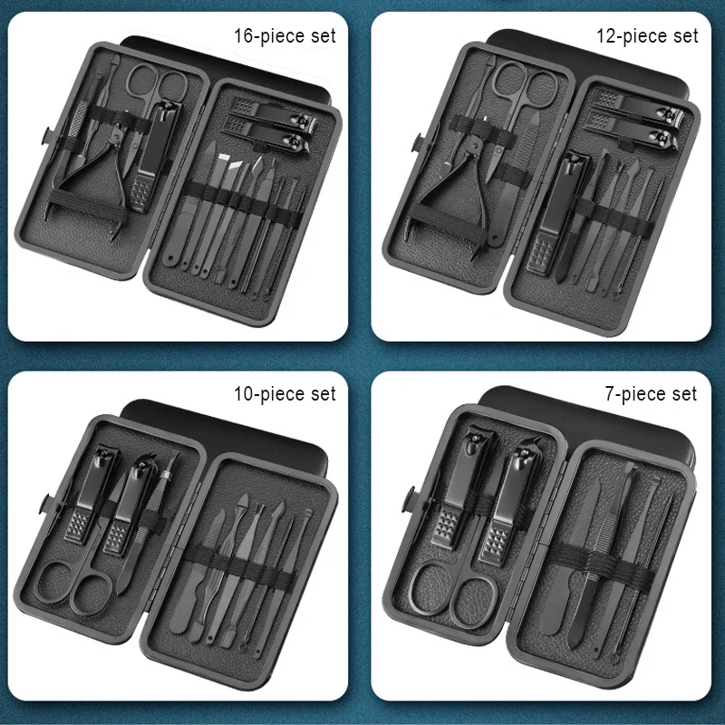 7/10//12/16/18 Pcs Manicure Cutters Nail Clipper Set Household Stainless Steel Ear Spoon Nail Clippers Pedicure Scis New