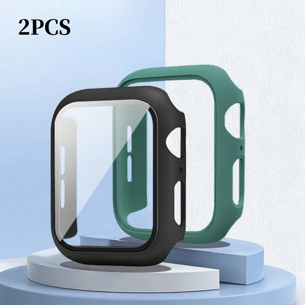 Premium Tempered Glass Screen Protector and Cover for Apple Watch - 2-Piece Set