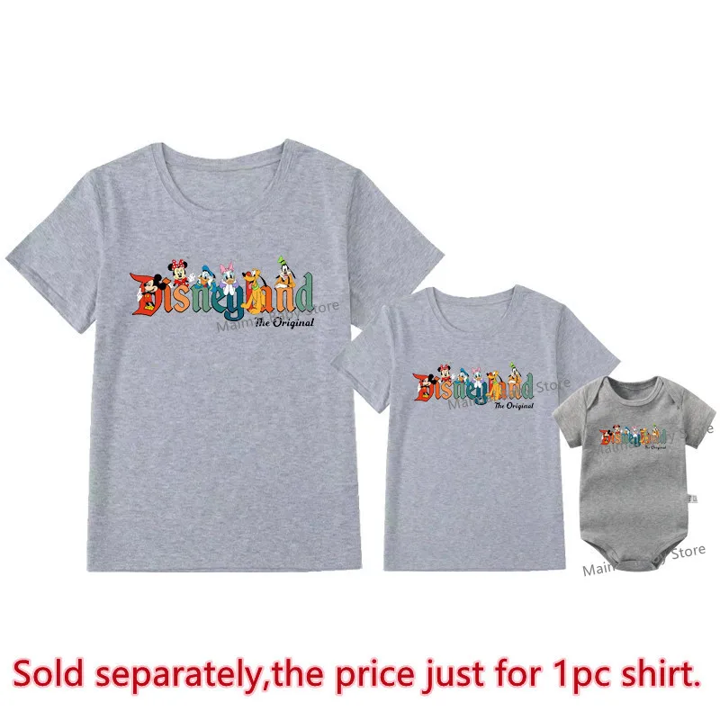 New Disneyland The Original Mickey and Friends Print T-shirts Funny Disney Trip Family Matching Shirts Vintage Disneyworld Tees 5