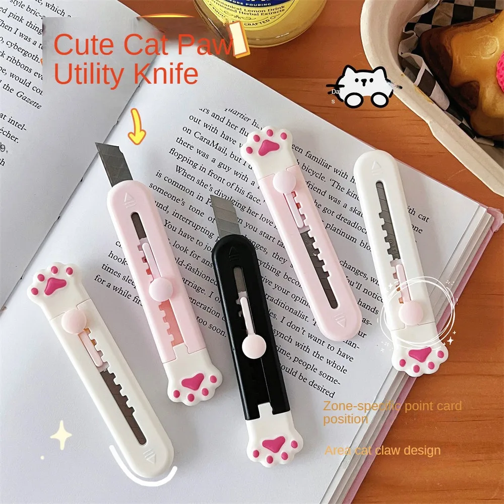 1pcs Utility Knife Express Box Cutter Cute Pink Cat Paw Envelope