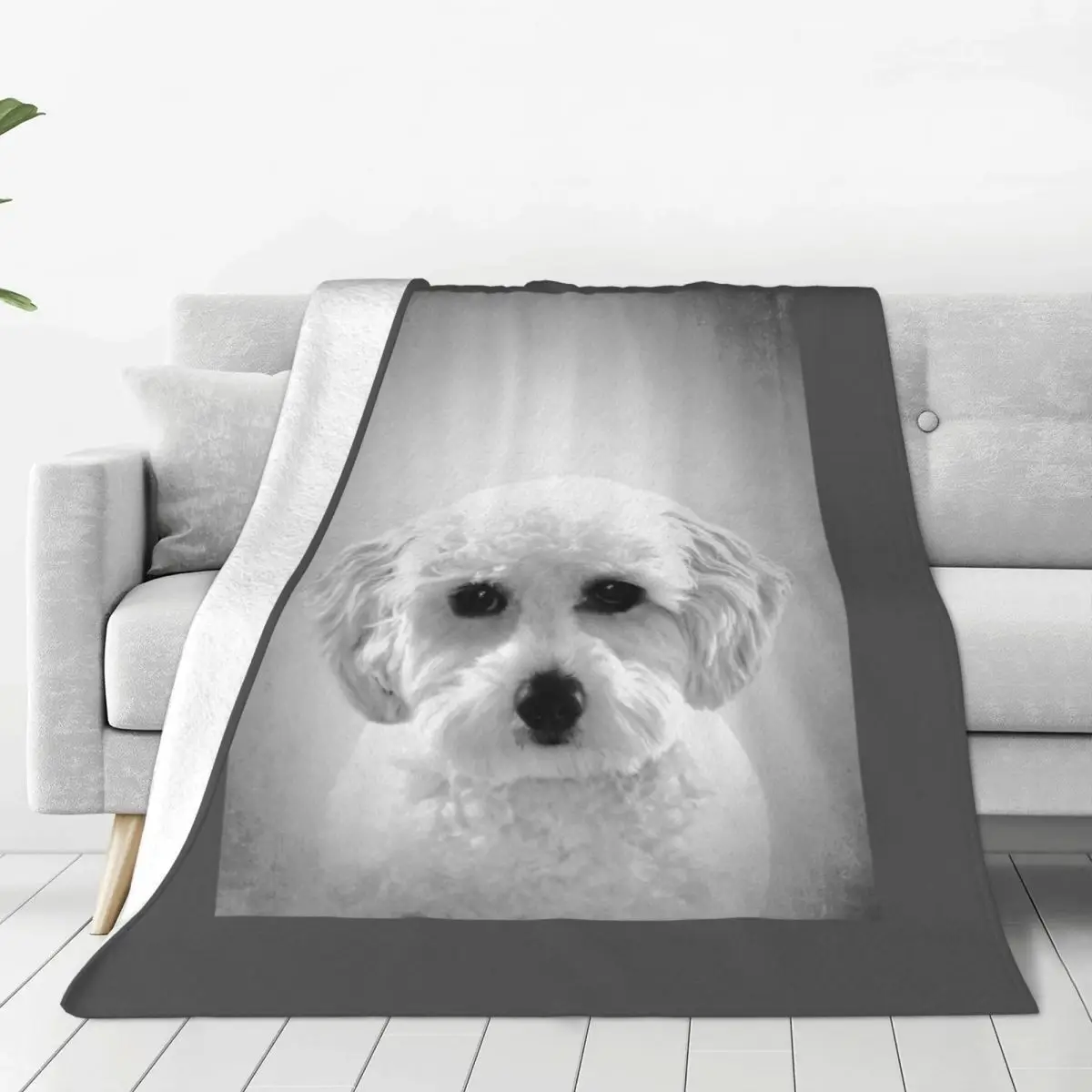 

Maltese Poodle Dog Blankets Fleece Autumn/Winter Multi-function Super Soft Throw Blanket for Bedding Couch Plush Thin Quilt