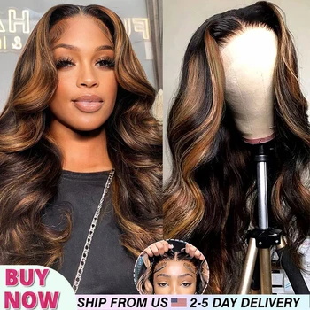 P1B/30 Highlight Wig Body Wave Human Hair Wigs Pre Plucked Pre Cut Lace 9x6 Glueless Wigs Human Hair Ready To Wear For Women 1