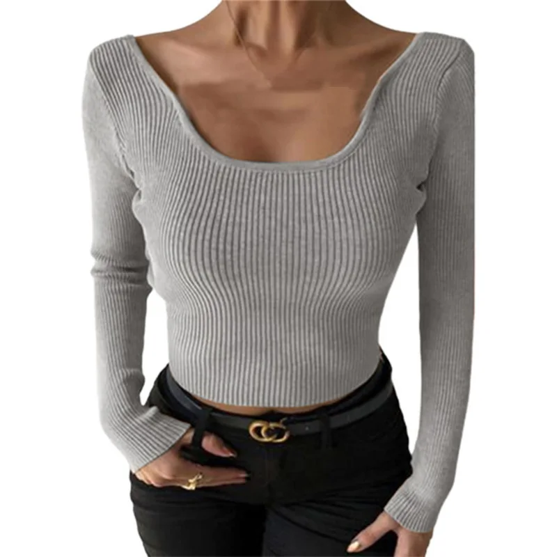 

2023 Autumn/Winter New Solid Color Slim Fit Women's Fashion Long Sleeve Top Women blusa de frio feminina korean fashion