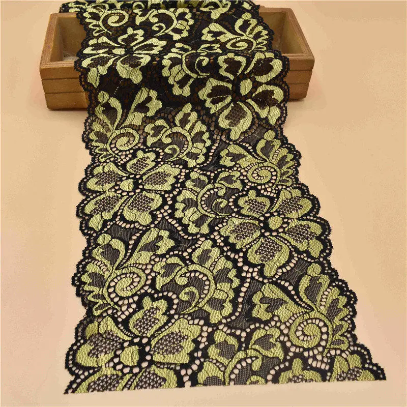 1Yard Stretch elastic lace ribbon 18cm width cotton lace Trim embroidered nigerian african fabric sewing,lace ribbon,lace sewing accessories,lace sewing supplies
