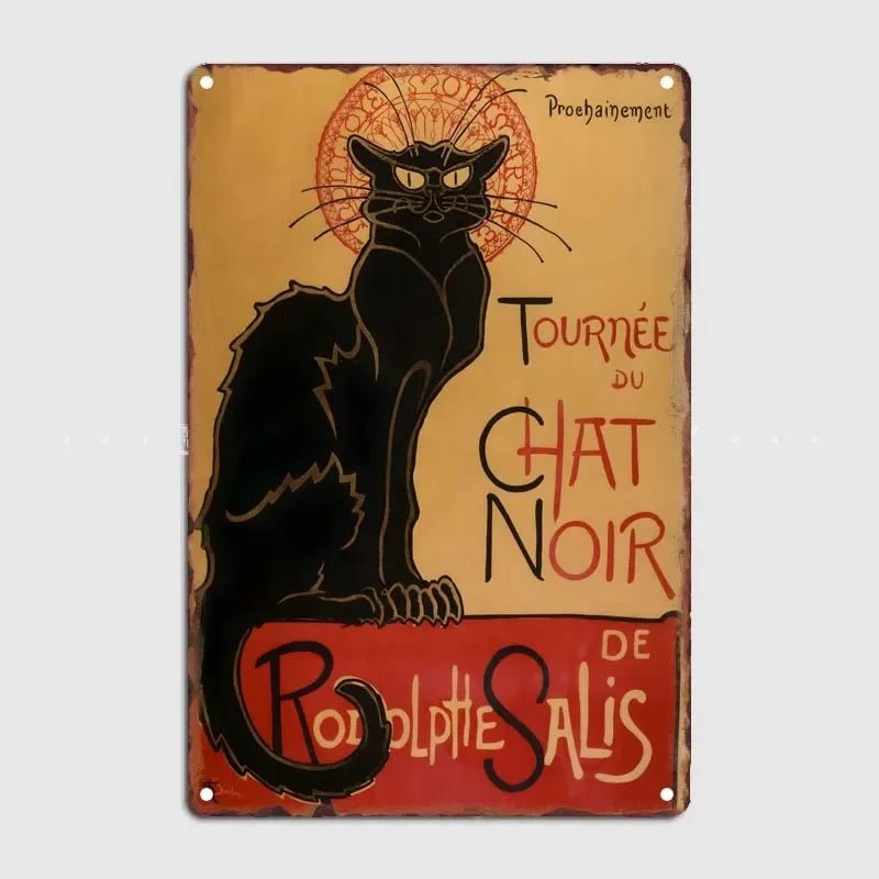 Le Chat Noir Black Cat Vintage Home Decor Elementi Decorazioni Da Giardino Segno In Metallo Bar Personalizzato Ristorante Cafe Decorazione Retro Poste