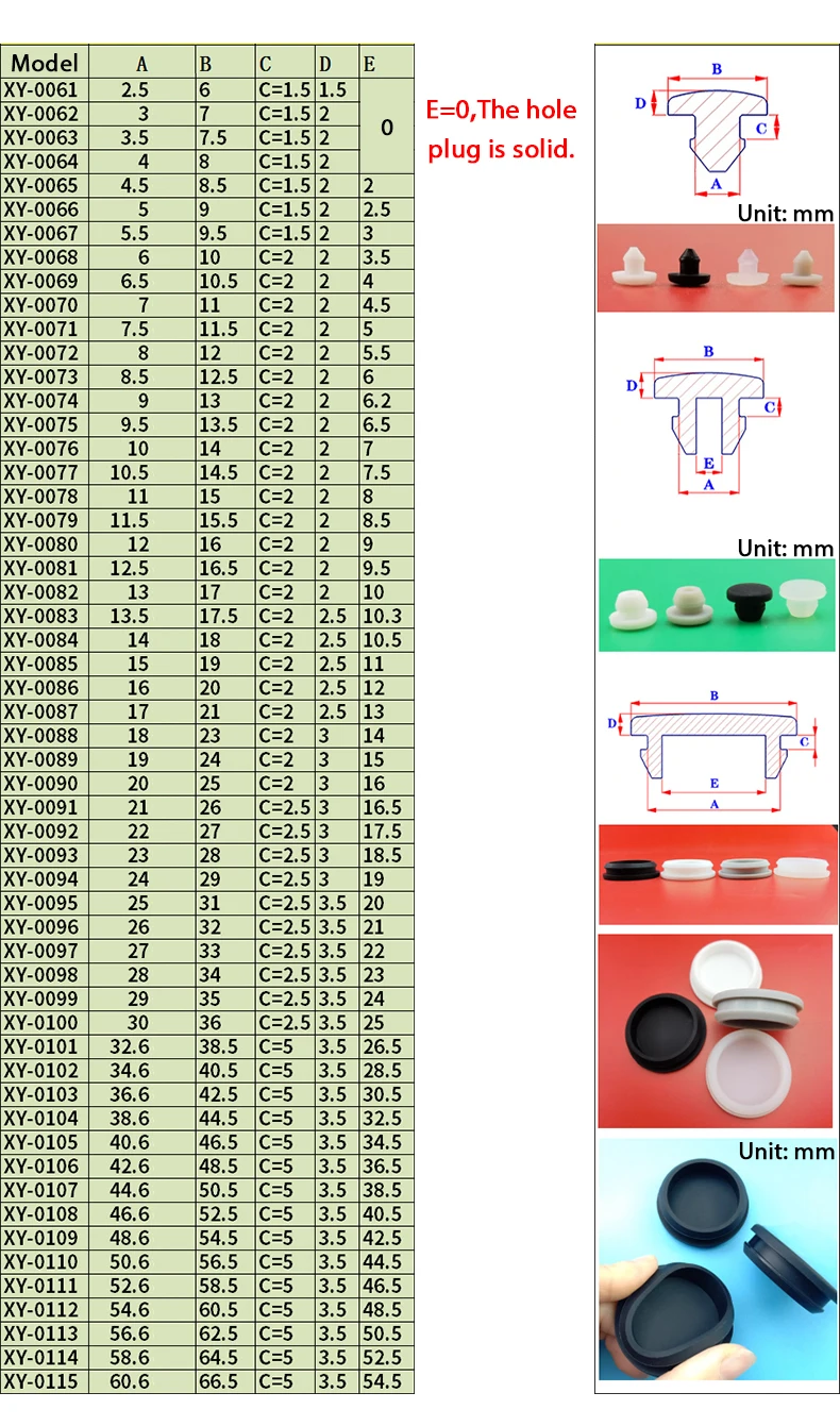 Snap-on Silicone Rubber Cap 2.5-60.6mm T Type Hole Plug Cover Blanking End Cap Tube Inserts Bung Seal Stopper Sealing Plug