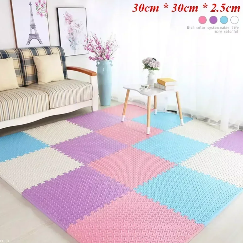 1-10Pcs 30&times;30x2.5cm Anti-slip Thickening Puzzle Mat Carpet for Baby Children's Room Game Playing Activity & Livingroom & Bedroom