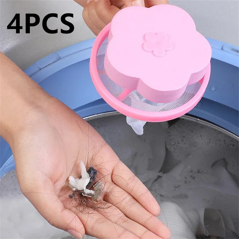 1/2/4pcs Pet Hair Remover Laundry Lint Catcher Washing Machine