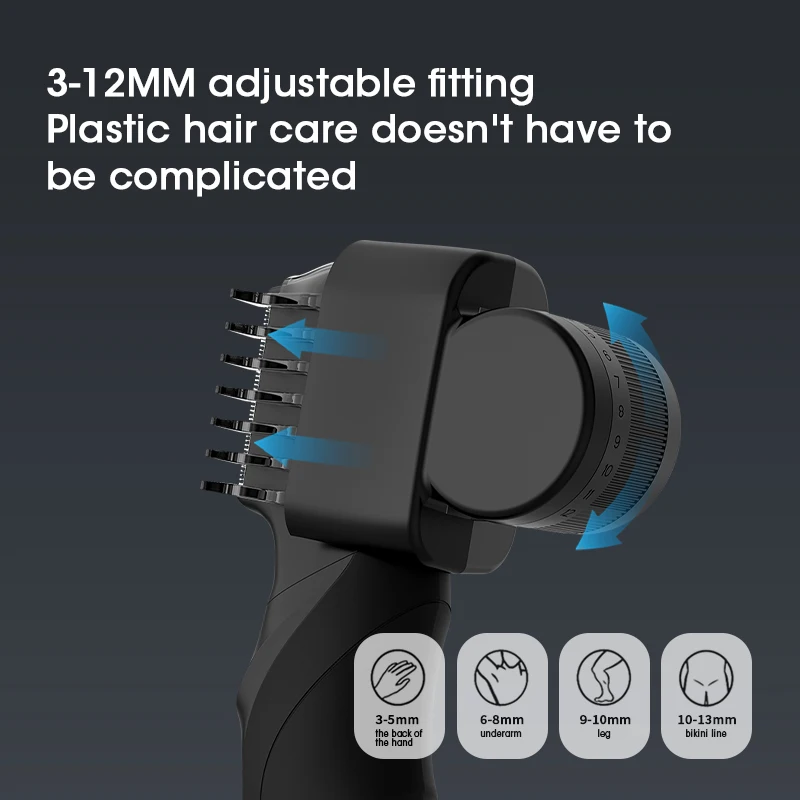 Body Hair Trimmer for Men Groin & Pubic Hair Trimmer Wet/Dry Cordless Body Groomer V-Shaped Trimming Head with 2 Comb Attachment, body trimmer