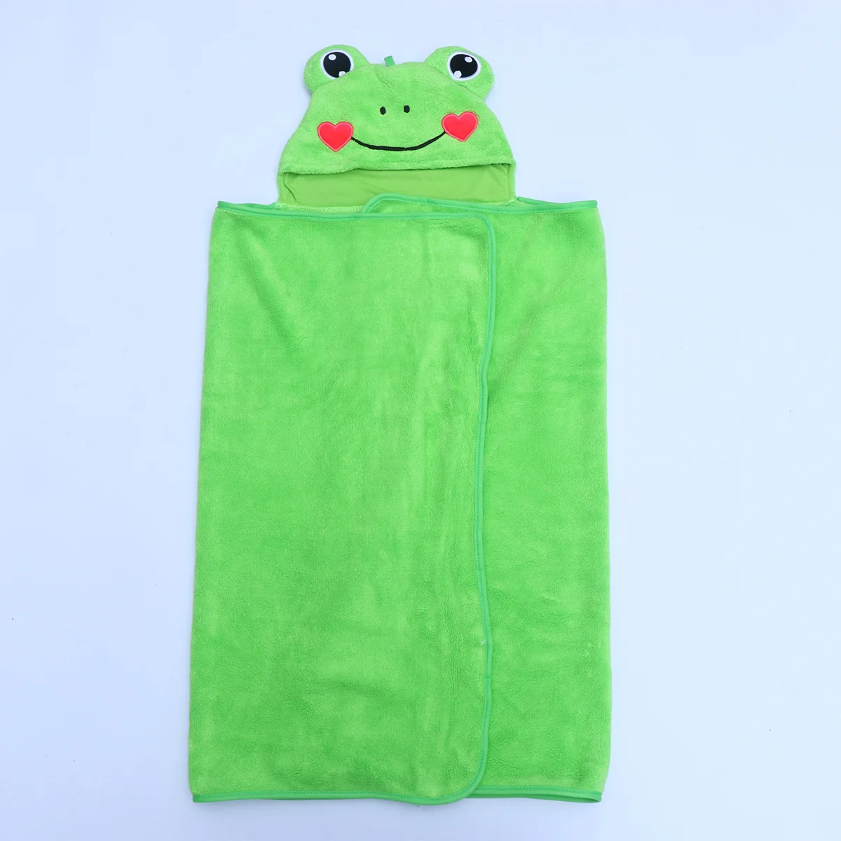 Baby Bath Towels Children's Coral Fleece Frog Cartoon Bathrobe for Kids Green Toddler