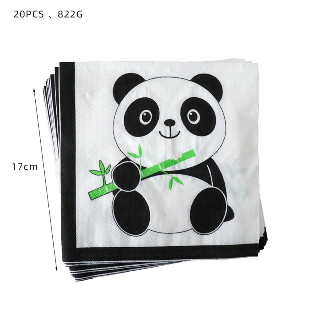 

20pcs/lot Baby Shower Panda Theme Kids Favor Birthday Party Disposable Tableware Print Dinner Napkins Decoration Tissue