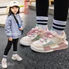 2023 Spring Children Girl Pink Shoes Autumn Mesh Breathable Kids Sneakers for 5-18 Yrs Boy Lightweight Running Shoe Walking Soft 2