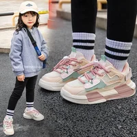 2023 Spring Children Girl Pink Shoes Autumn Mesh Breathable Kids Sneakers for 5-18 Yrs Boy Lightweight Running Shoe Walking Soft 2