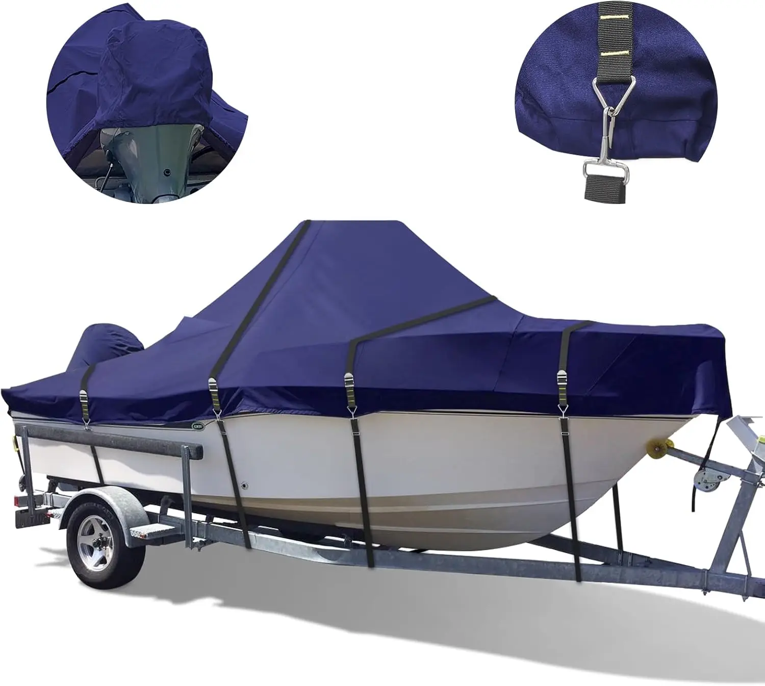 Heavy Duty Boat Cover for Center Console Boat, Waterproof Trailerable Boat Cover