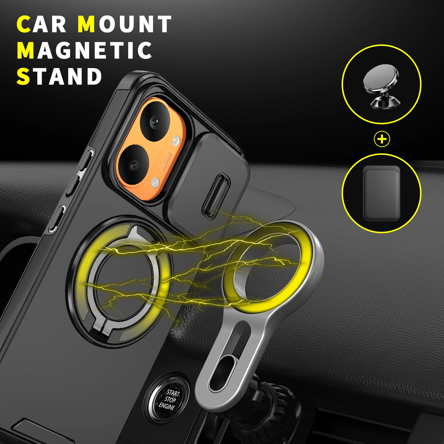 Redmi Turbo 5 Max Armor Magnetic Case with Sliding Window Camera Protection