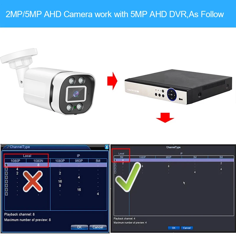 Smar New Super HD 2MP/5MP AHD Camera Waterproof 6* Nano IR LEDS Security Camera AHDH System Video Surveillance With Bracket 4