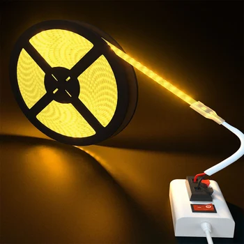 유연한 절단 가능한 LED 스트립 조명, 따뜻한 백색 방수 다이오드 테이프, 220 V 볼트 LED 스트립, 220 V 2835, 1-30m 120/240 LED/m