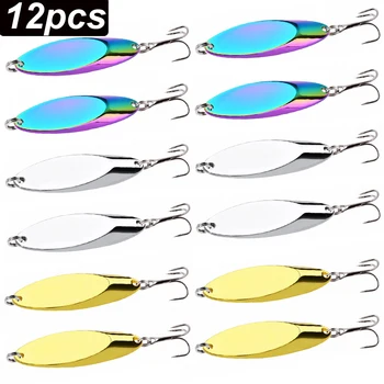 12pcs Metal Spinner Spoon Fishing Lures 1.5g–56g 1