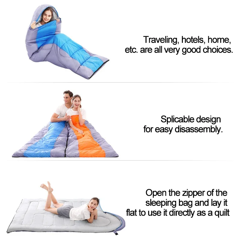 Portable camping sleeping bag ultra light waterproof all season warm sleeping bag hiking compression bag