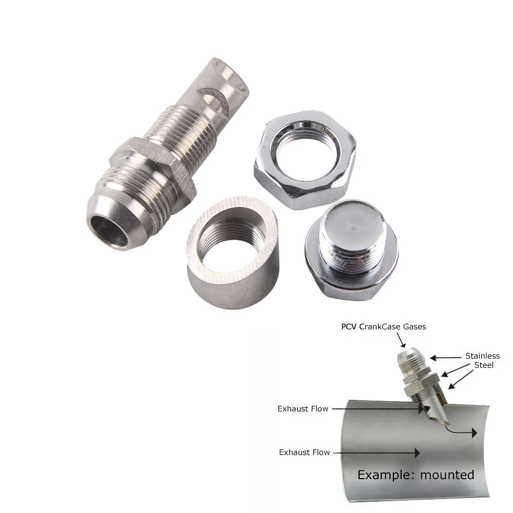 Stainless Steel Exhaust Vacuum Kit Catch Can Vent E-VAC Scavenger Kit includes T304 SS E-VAC fitting