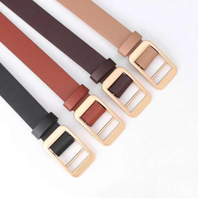 2pcs Men Square Buckle Belt