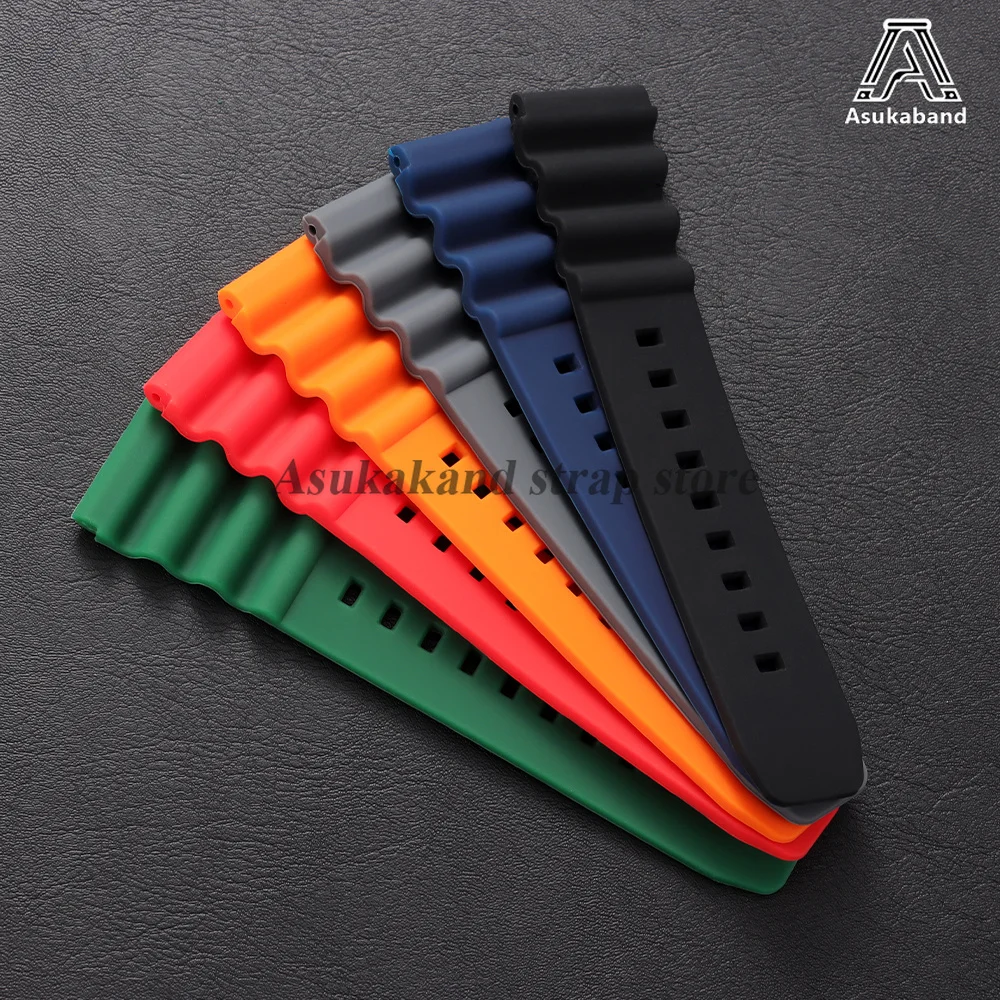 Men's Sport Waterproof Diving Silicone Watch Strap - 20mm/22mm