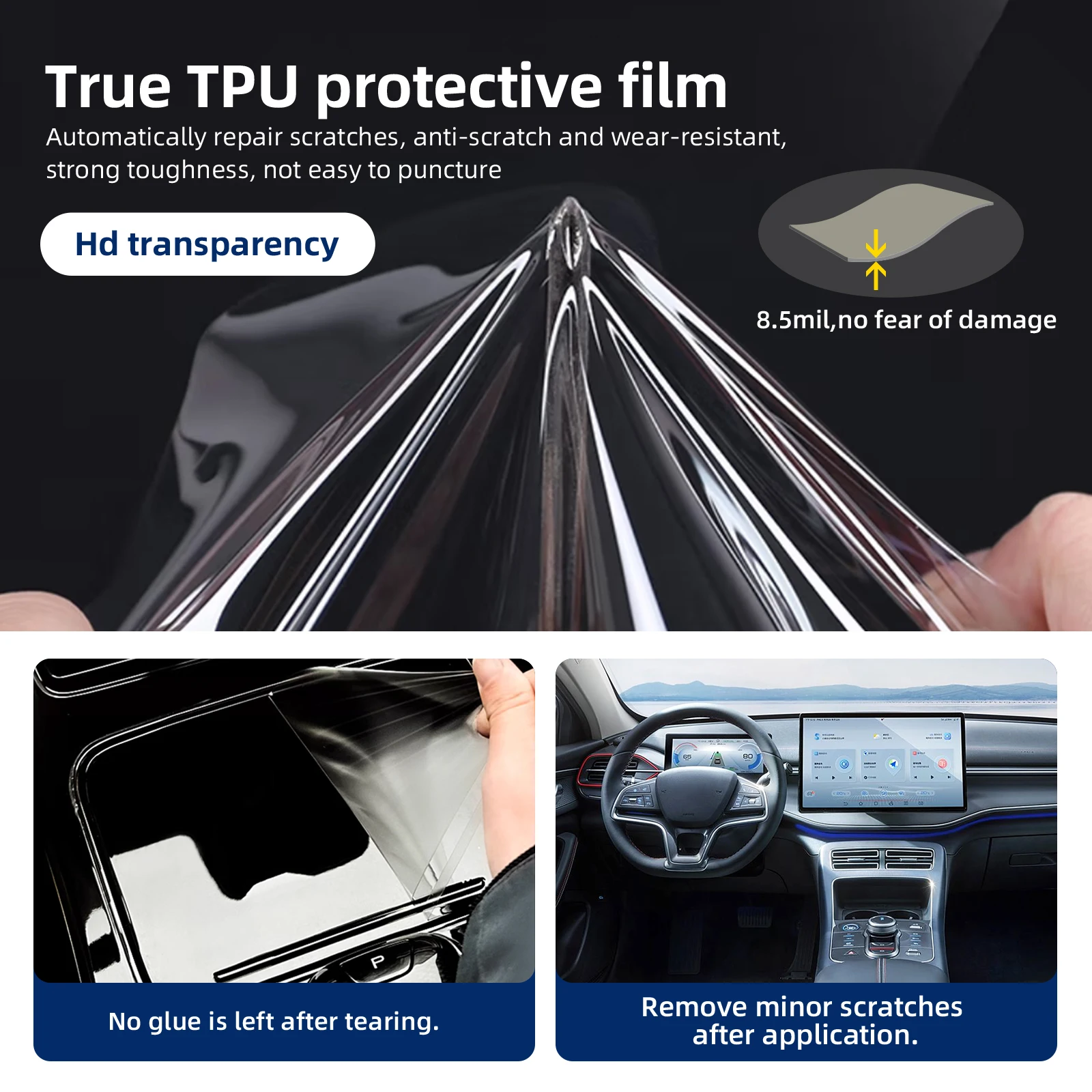 Brotect Pellicola Protettiva Per BYD Atto 3 Design 16'' (2022) – Trasparente, Anti-Impronte – Made In Germany