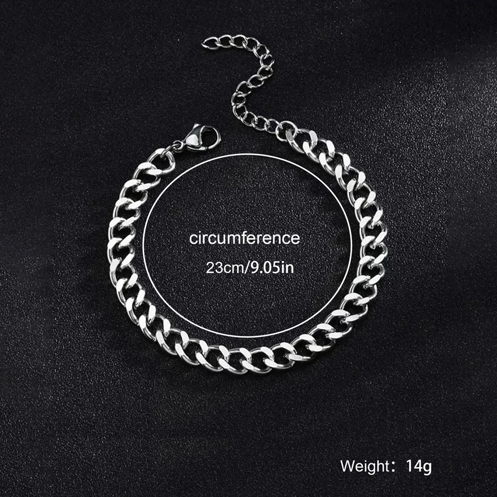 3Pcs Mens Fashion Business Quartz Watch Fashion Three Eye Calendar Men Watch Necklace Bracelet Stainless Steel WristWatch Gift 4