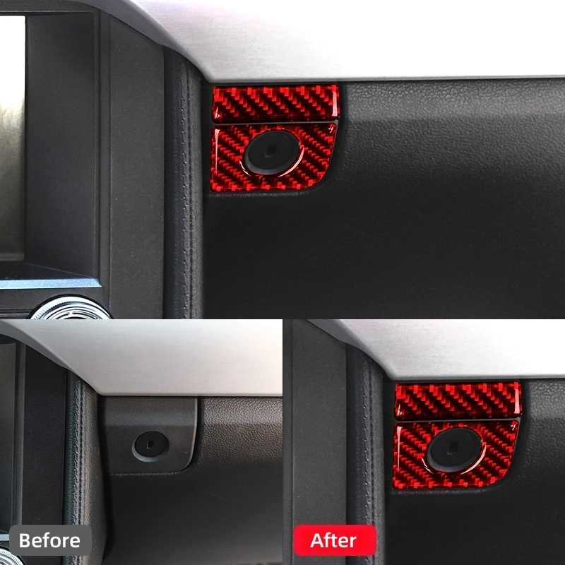Carbon Fiber Interior Co-Pilot Storage Box Switch Panel Cover Trim Stickers