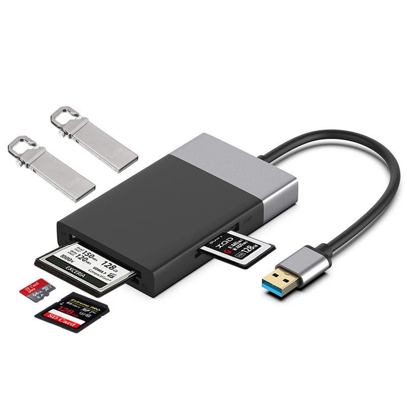 

USB 3,0 кардридер для карт памяти, 2 порта, 6 в 1