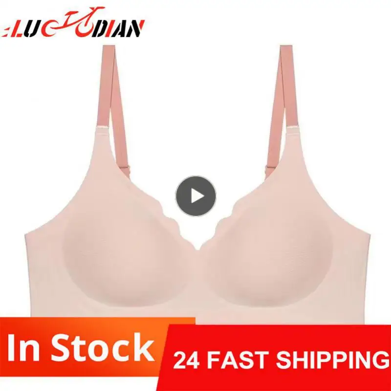 

1PCS Seamless Top Women Comfortable Sports Bra No Steel Ring Pure Desire Upper Support Sling Adjustable Beauty Back Bra Thin