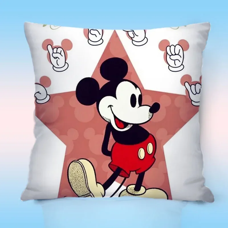 Disney Pillowsham Soft Cartoon Mickey Minnie Mouse Boys Girls Pillowcases Cushion Cover 40x40 45x45cm for Bed Sofa cushion cover pillow case cover