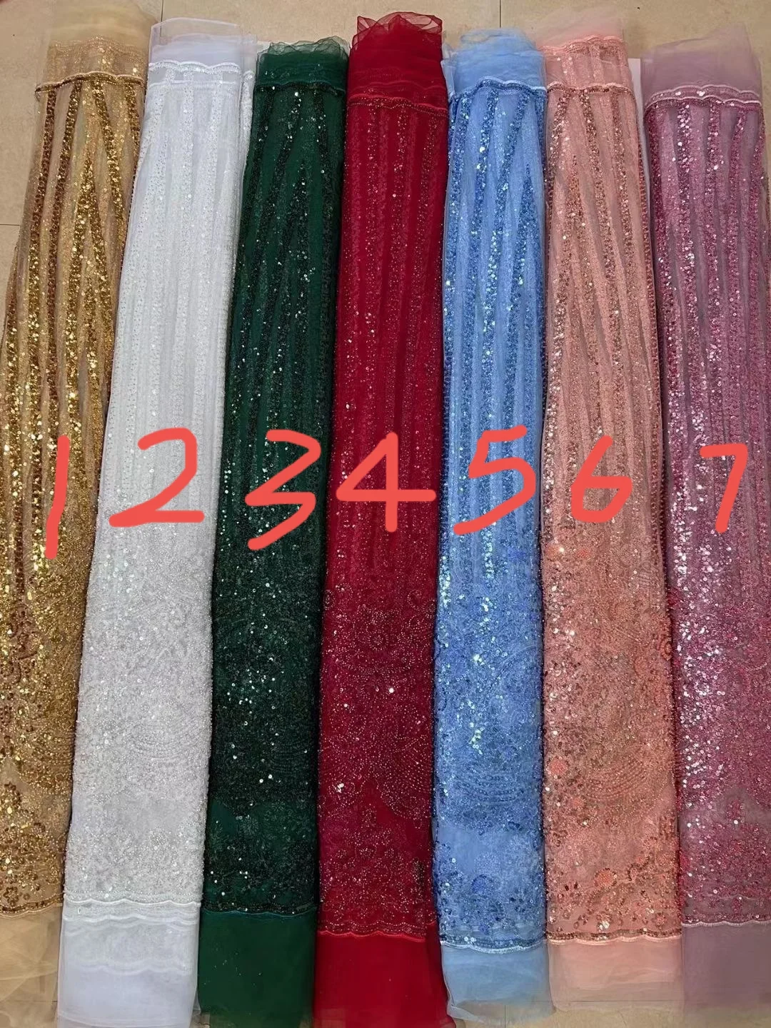 

(5 ярдов/шт.) высококачественные тюлевые бусины и блестки вышитые французские сетчатые кружева великолепные Африканские свадебные тюлевые кружева для платья FCC247