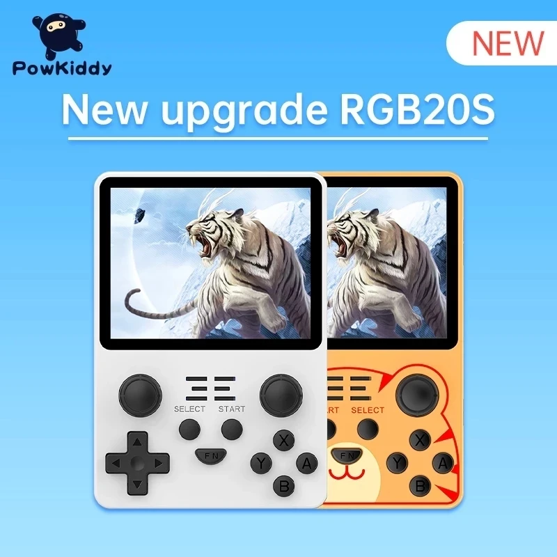 

POWKIDDY New RGB20S Handheld Game Console Retro HD 3.5 Inch 4:3 IPS Screen Open Source RK3326 Handheld PSP Joystick Arcade Game
