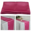 Shiny Satin Table Runner For Wedding Banquet Decoration Cloth Ribbon Table Flags Christmas Birthday Party Restaurant Table Cover 2