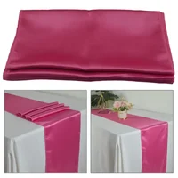 Shiny Satin Table Runner For Wedding Banquet Decoration Cloth Ribbon Table Flags Christmas Birthday Party Restaurant Table Cover 2