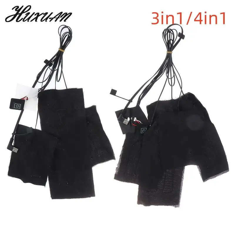 1 Set USB Electric Heated Jacket Heating Pad Outdoor Themal Warm Winter Heating Vest Pads For DIY Heated Clothing