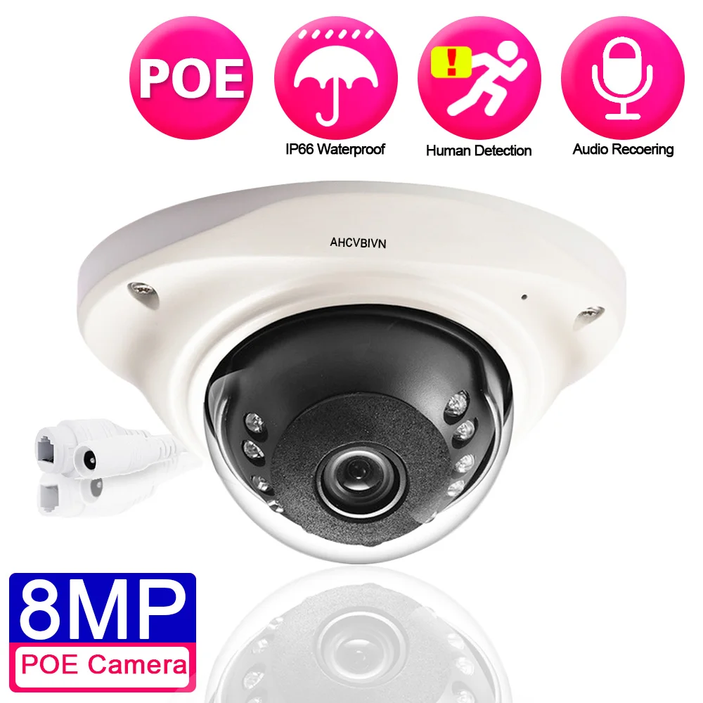 8Mp 5Mp Ip Camera Outdoor Poe Network Dome Iptv Tutto Nvr Compatibile Con Audio Motion Alarm Cctv Security Protectio Camera Ir 40M