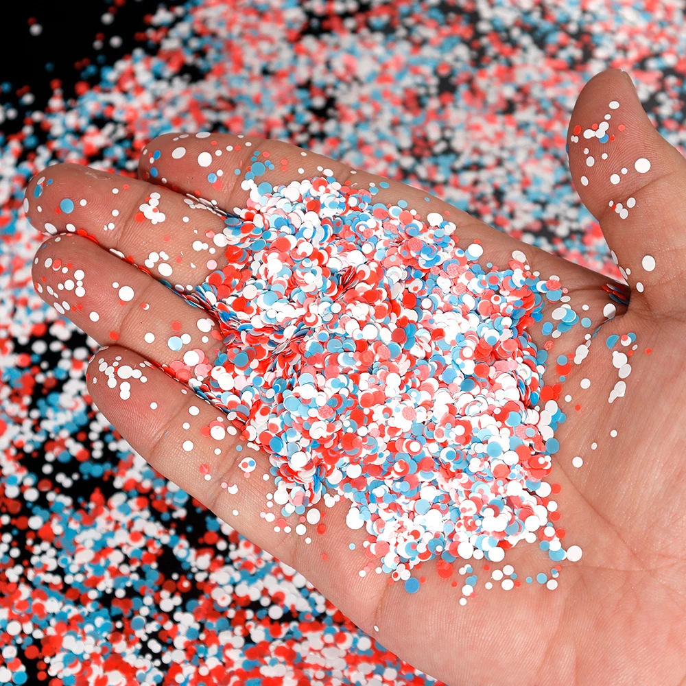 Nail Glitter 50g/bag Neon Mixed Size Circle Sequins For DIY Nail Art