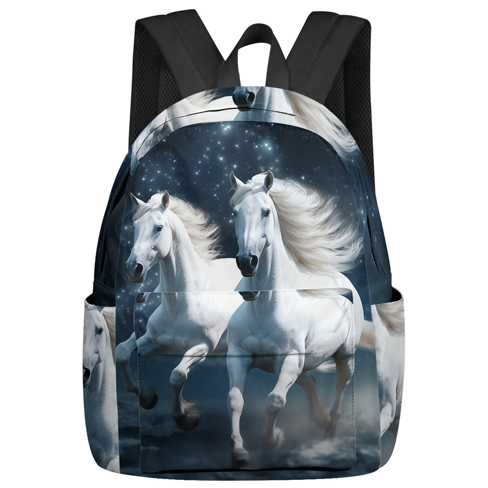

Horse Starry Sky Clouds Women Man Backpacks Waterproof Travel School Backpack For Student Boys Girls Laptop Book Pack Mochilas