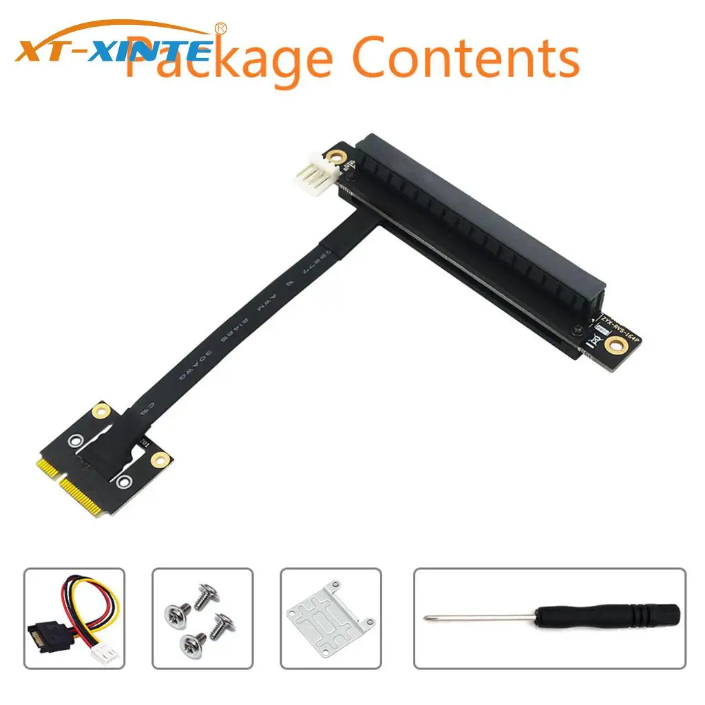 Graus Mini Pcie para Pci-e 1x 4x 8x 16x Adaptador Cabo Riser Mini Pcie para Pci Express 4p Power para Pcie Testador Extensor 270