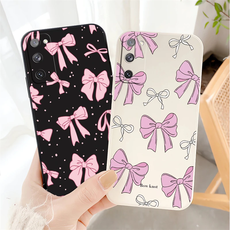 Ultra-Bright Pink Bow Knot Silicone Phone Case
