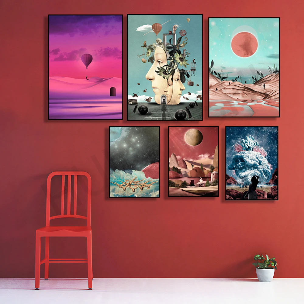 Beautifulsheetofsurrealandmagicallandscapetodecorateyourhome