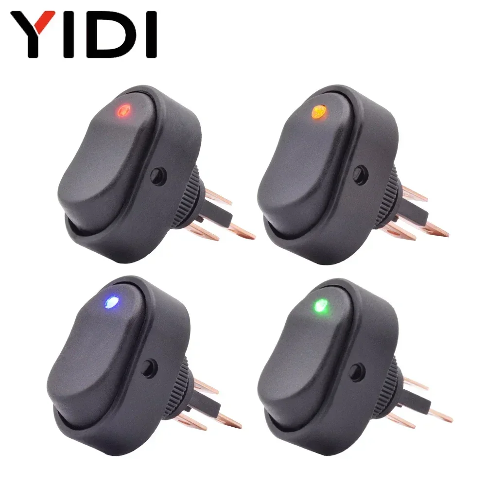 Carro e Barco Auto Rocker Switch on Off com Dot Led Light Interruptor de Botão Iluminado Barco Asw20d Vermelho Verde Azul Amarelo 30a 12v dc Pcs 10 Pcs