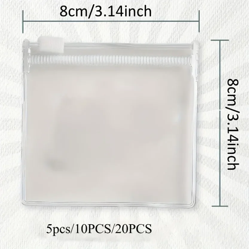 Reusable Self-Sealing White Medicine Bags Zipper Lure Bag Hand Washable with Jewelry Storage and Travel Accessories 5/10/20pcs