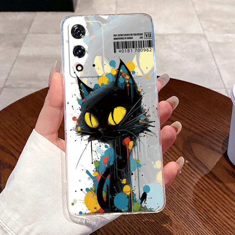Aesthetic Cute Cat Astronaut Transparent Soft TPU Silicone Phone Case Cover