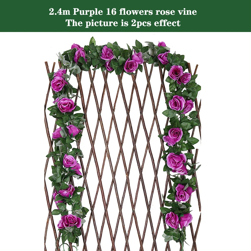 Silk Artificial Rose Vine Hanging Garland for Elegant Wall and Home Decoration