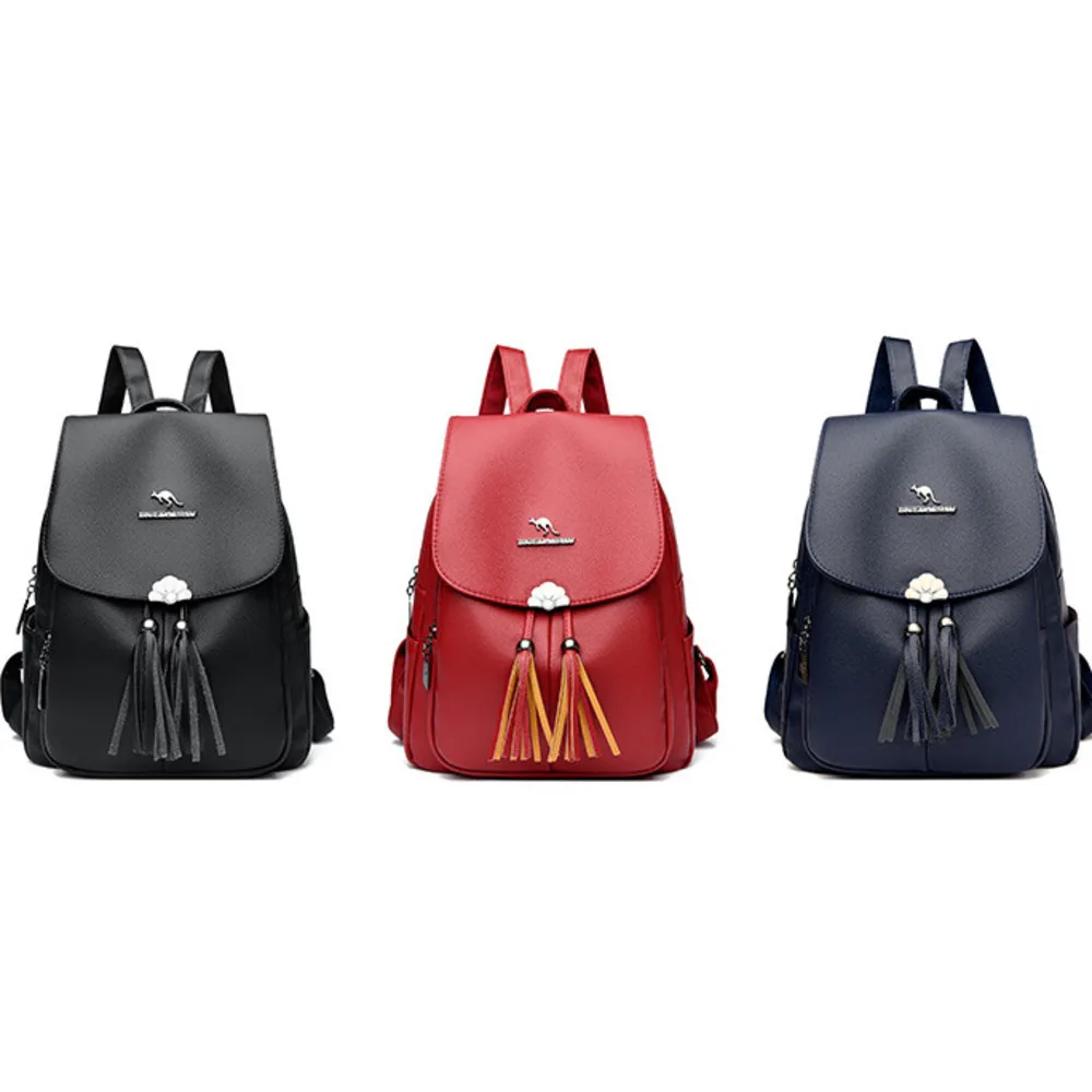 2024 new atmospheric student for women, and casual, versatile, large capacity soft leather, fashionable travel backpack_voghion.com